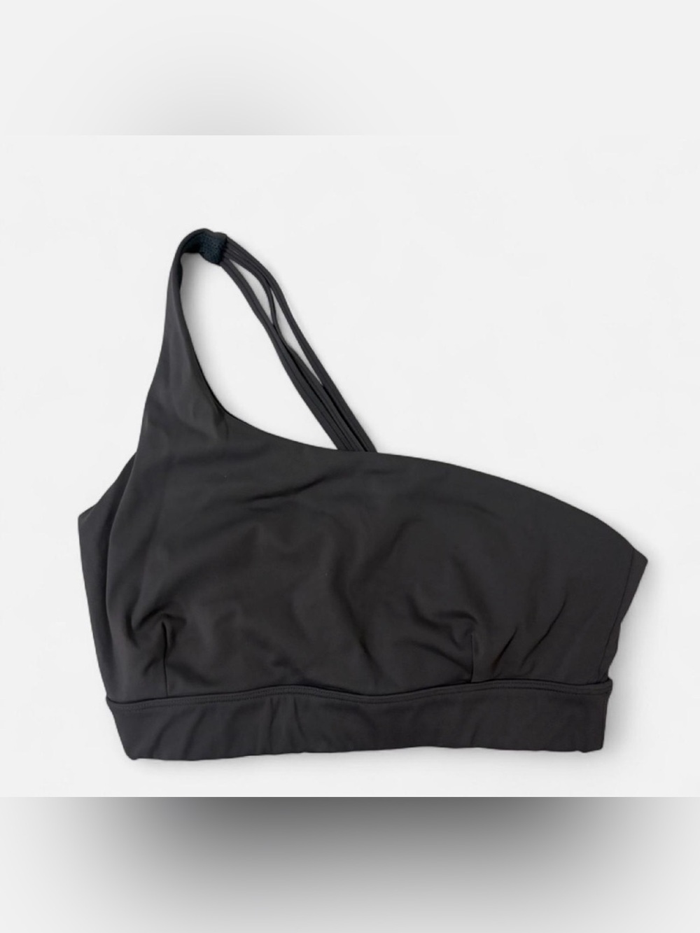 SHEIN Black Asymmetric One-Shoulder Sports Bra